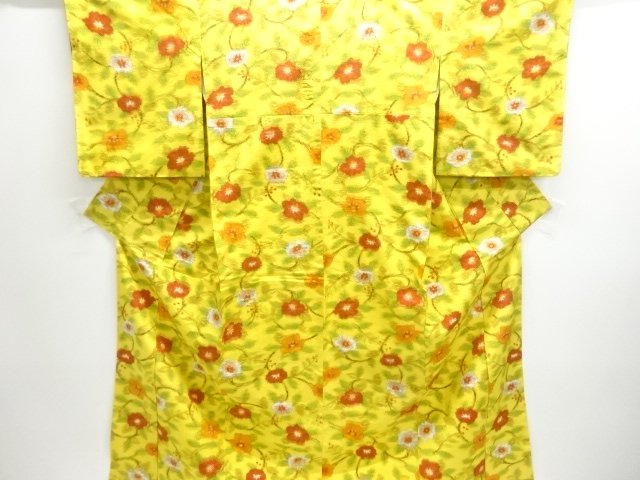 JAPANESE KIMONO / UNUSED TSUMUGI / WOVEN FLOWER BRANCH 